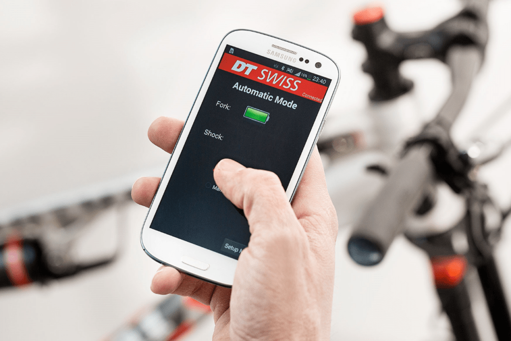 Adaptive suspension app for INVSHOCK bike system, enabling automated shock and fork adjustments with an App.