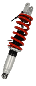 Linear damper with an external spring for enhanced suspension performance