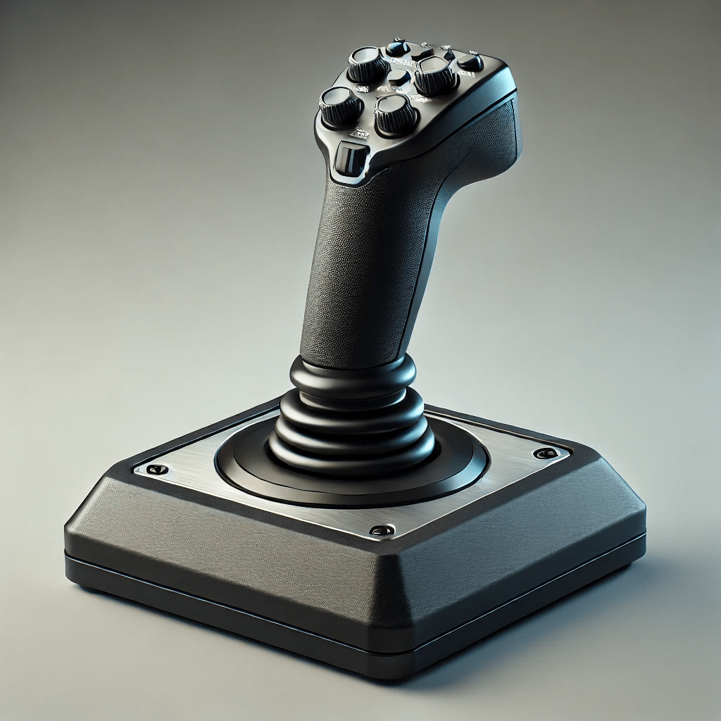High-precision industrial joystick used for haptic feedback and control system testing in MR-based applications.
